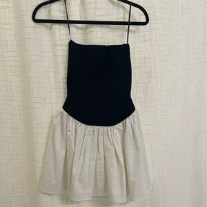 Meshki Black and White Strapless Dress